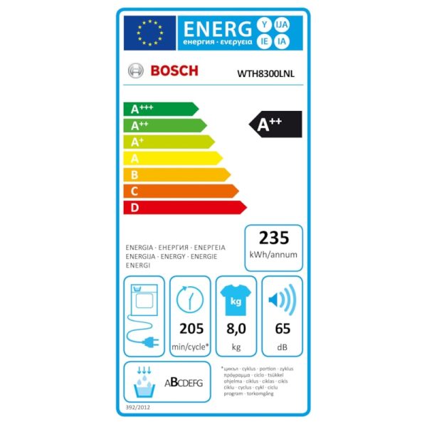 Bosch WTH8300LNL – 8 kg Warmtepompdroger A++ | Stil & Energiezuinig - Afbeelding 2