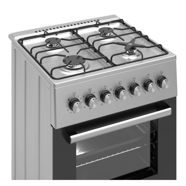 NIEUW - Wiggo Gasfornuis 60 cm – 4‑pits RVS met 6‑functies heteluchtoven Gratis thuisbezorg - Afbeelding 3