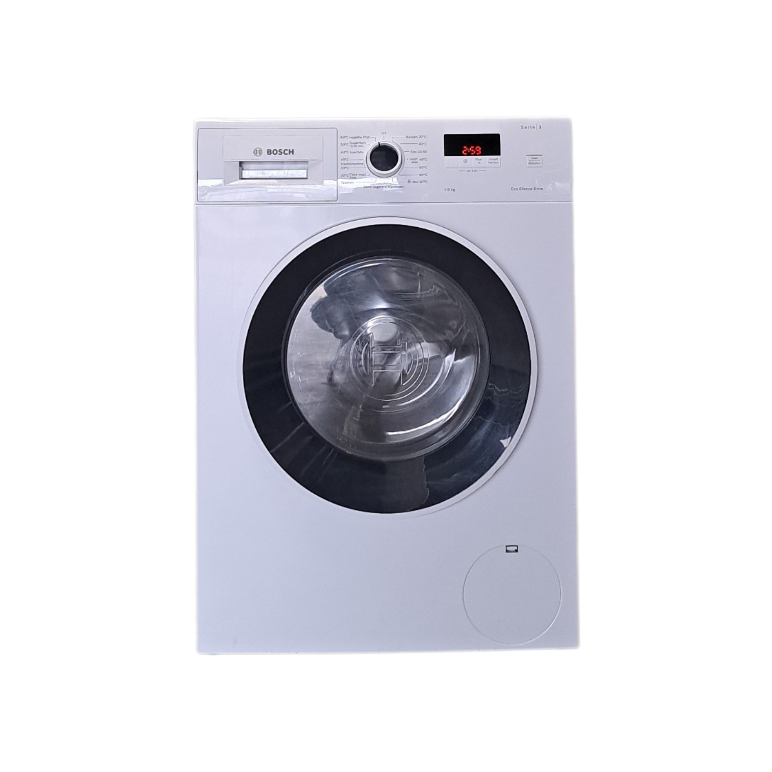 Refurbished Bosch WGE03408NL/01 wasmachine met 8 kg capaciteit, 1400 toeren, energieklasse A, ActiveWater Plus en SpeedPerfect. Technisch gecontroleerd en direct gebruiksklaar.