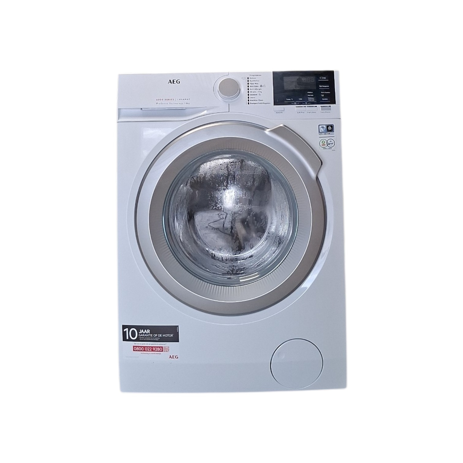 AEG Wasmachine L6FB84GS 8 KG 1400 Toeren Refurbished. Met inverter motor, LCD-display en diverse wasprogramma's. Professioneel getest en gereinigd bij Witgoed Centrale Limburg.
