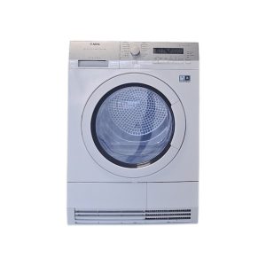 Refurbished AEG T76785NIH warmtepompdroger met 8 kg capaciteit. Energiezuinig drogen dankzij warmtepomptechnologie, ProSense® vochtmeting en diverse droogprogramma's. Direct gebruiksklaar geleverd.