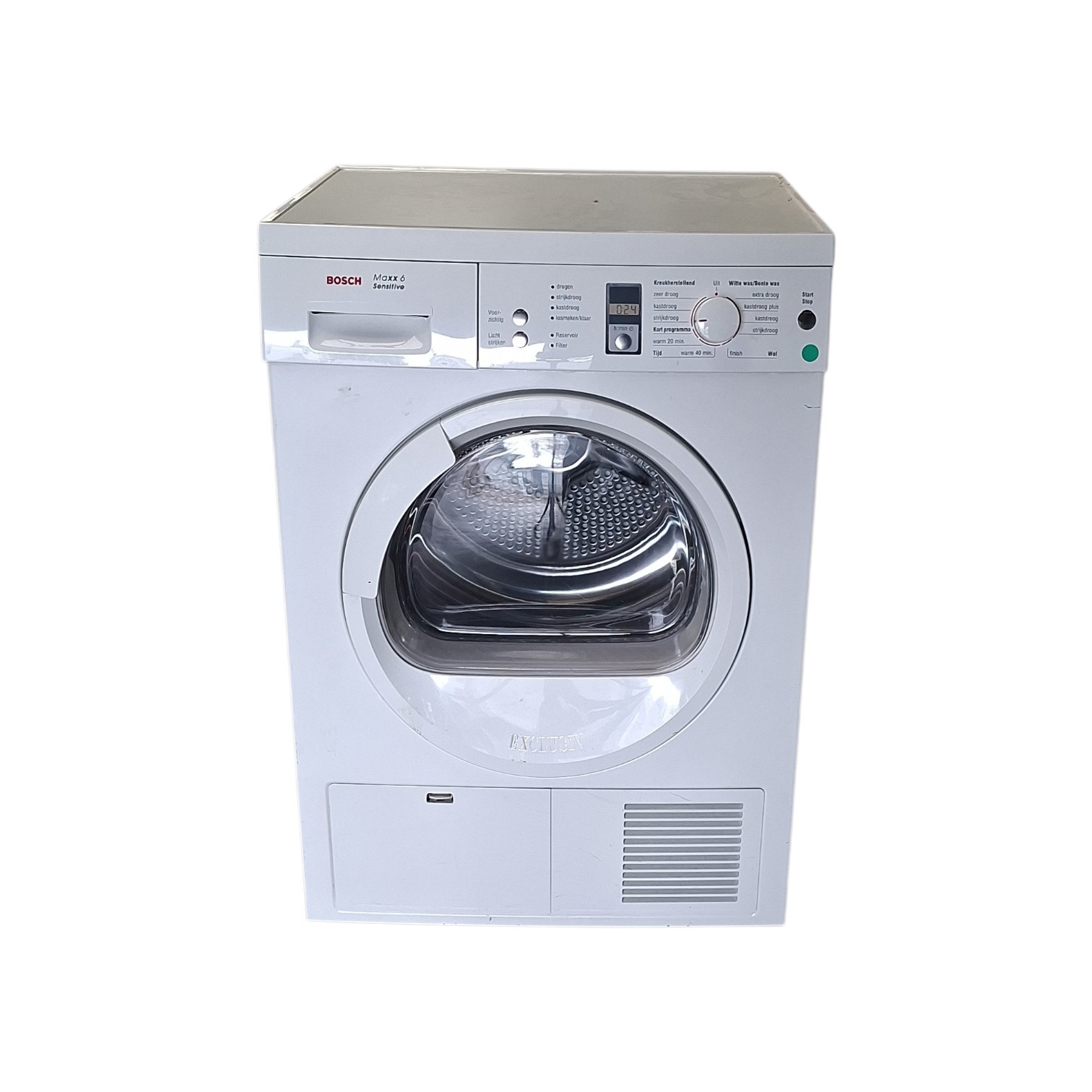 Bosch WTE86380NL/01 condensdroger met 6 kg capaciteit en AutoDry vochtmeting. Refurbished, gecontroleerd, gereinigd en getest.