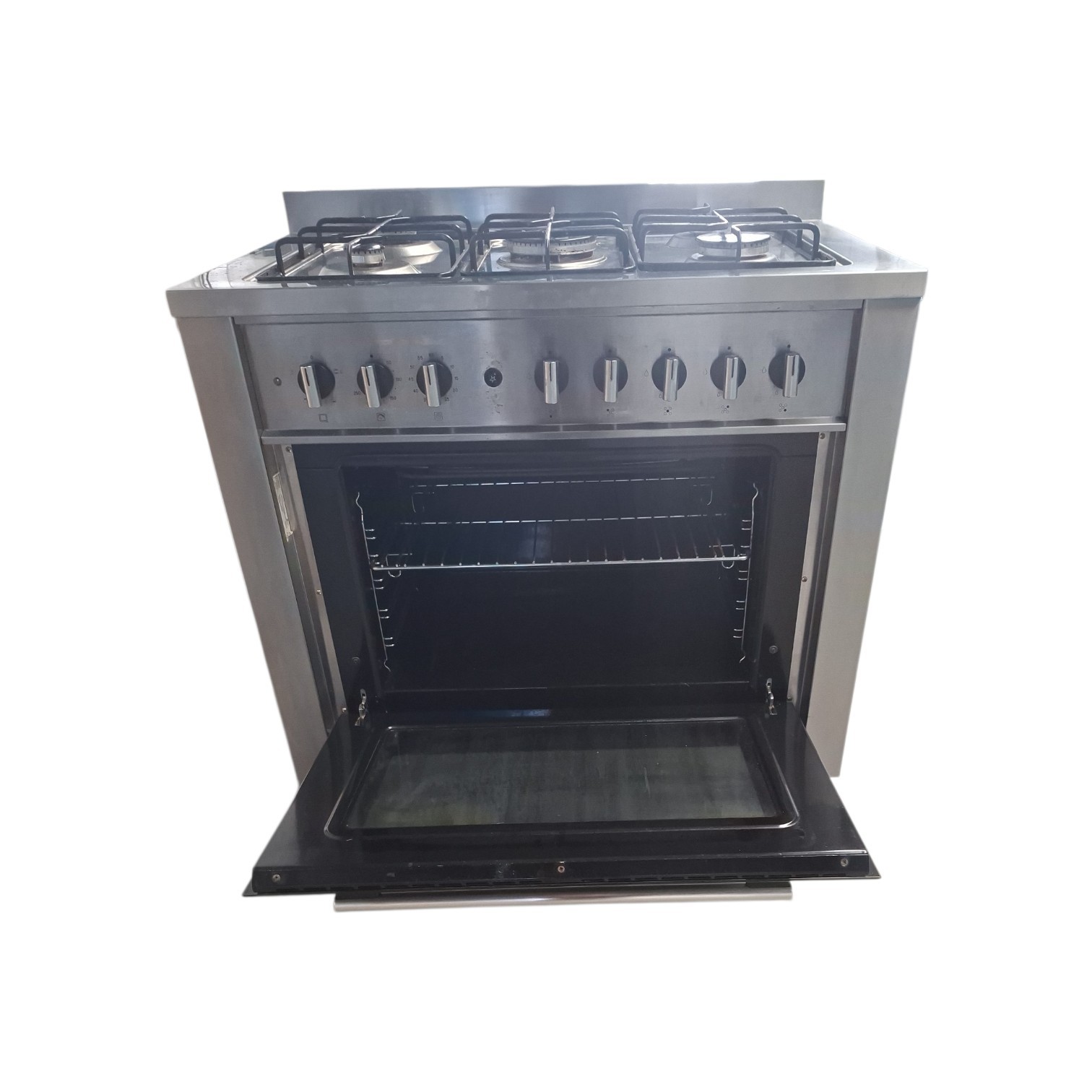 5-pits gasfornuis met elektrische oven refurbished voor €175 - Witgoed Centrale Limburg